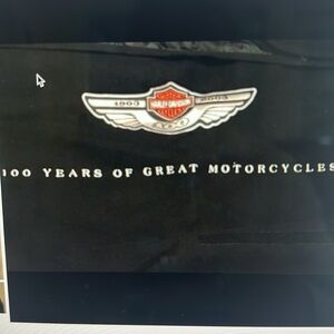 Harley Davidson Gently Used Outdoor Picnic Fleece Bkanket Nylon Bottom w/Handle